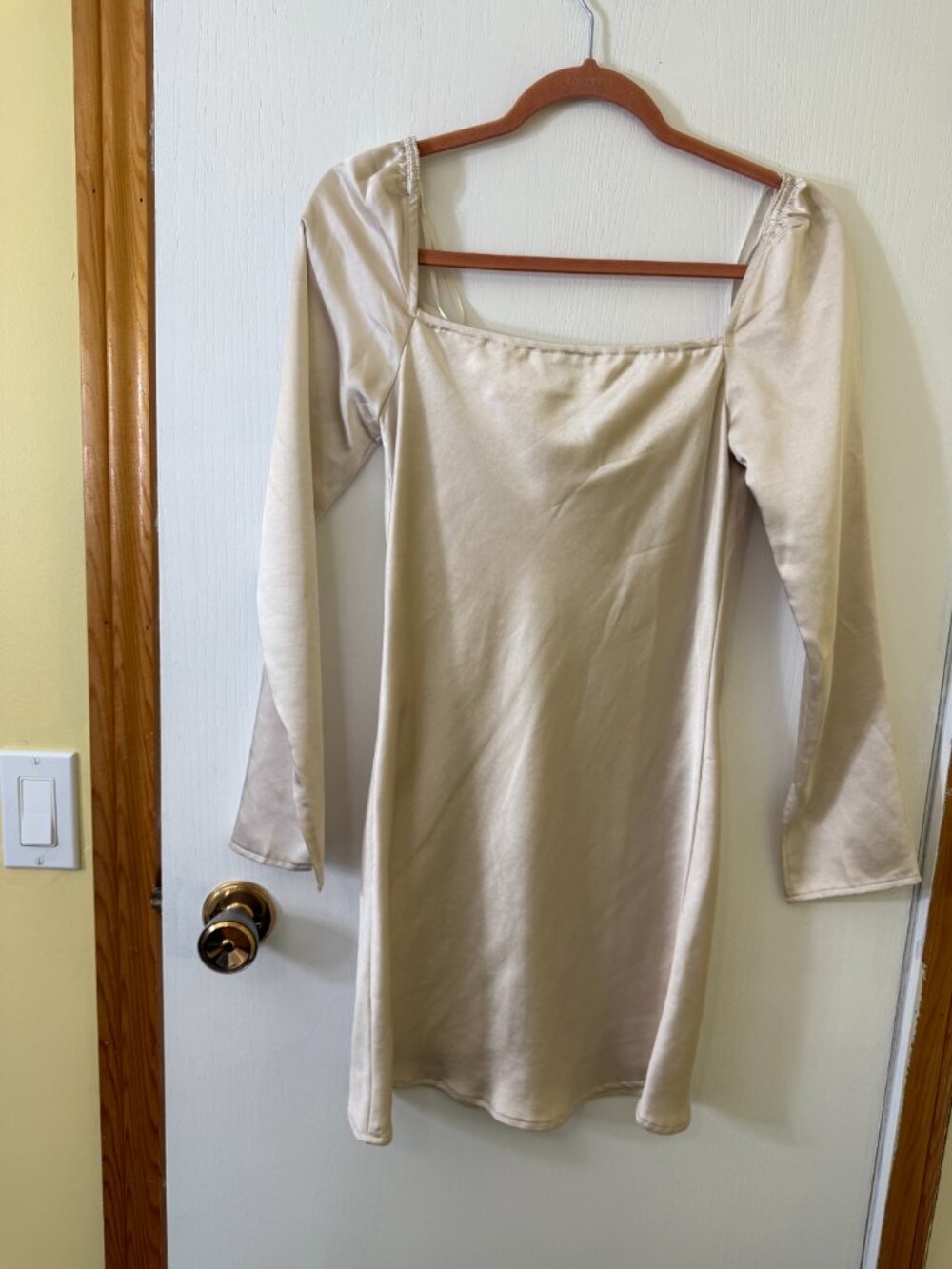 FREE with Purchase: Princess Polly Satin Cowl Neck Long Sleeve Mini Dress Size 4 - Picture 4 of 5